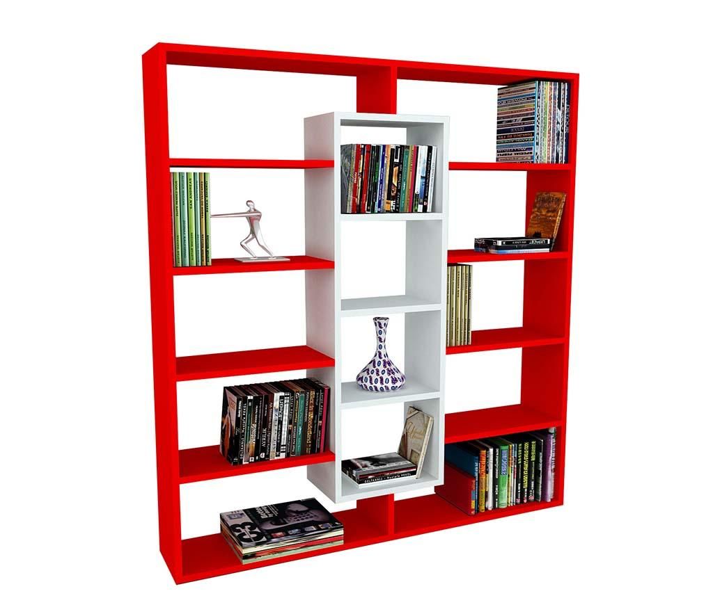 Corp biblioteca Layers White Red – Wooden Art, Rosu vivre.ro